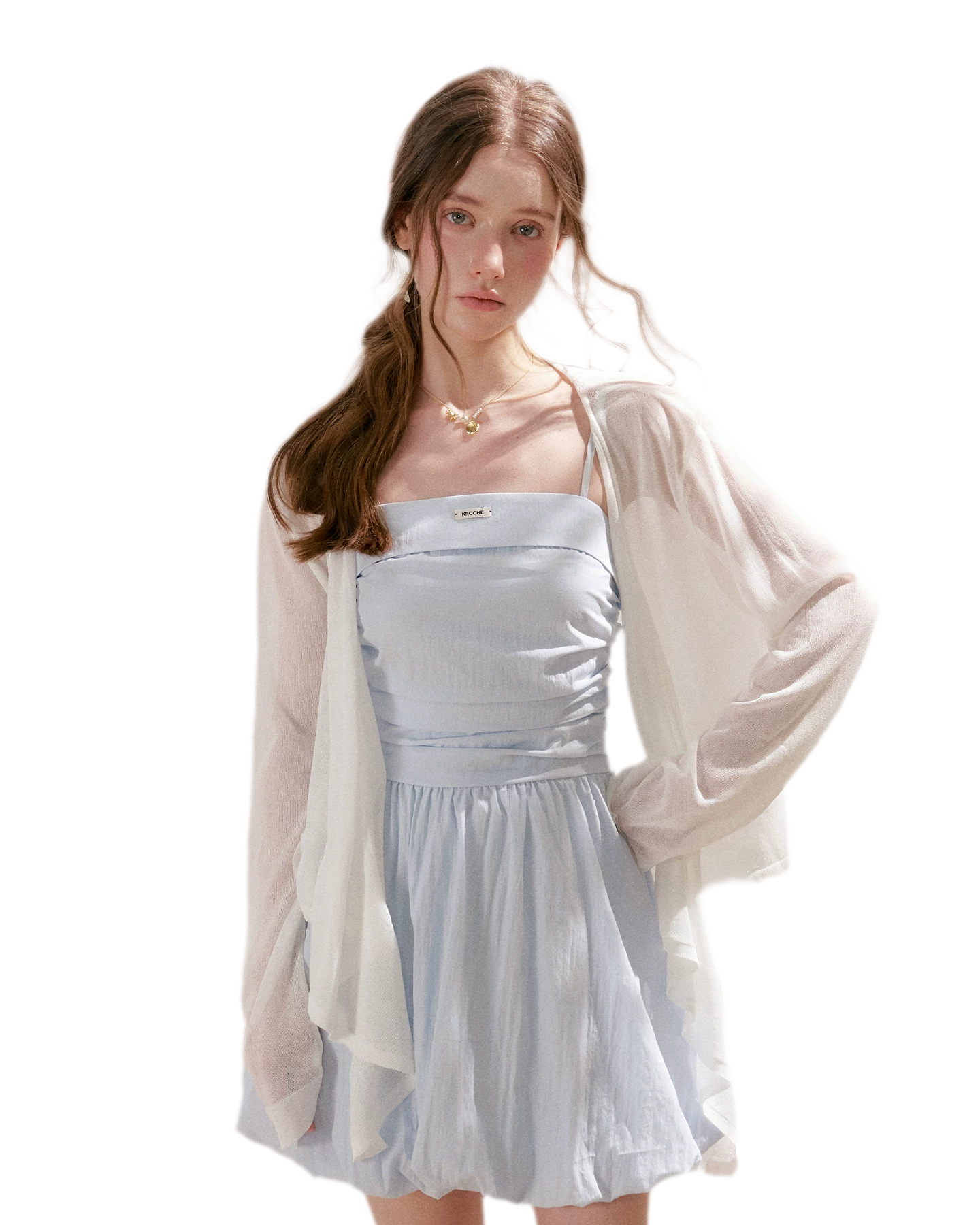 Airy Layered Short Knit Cardigan