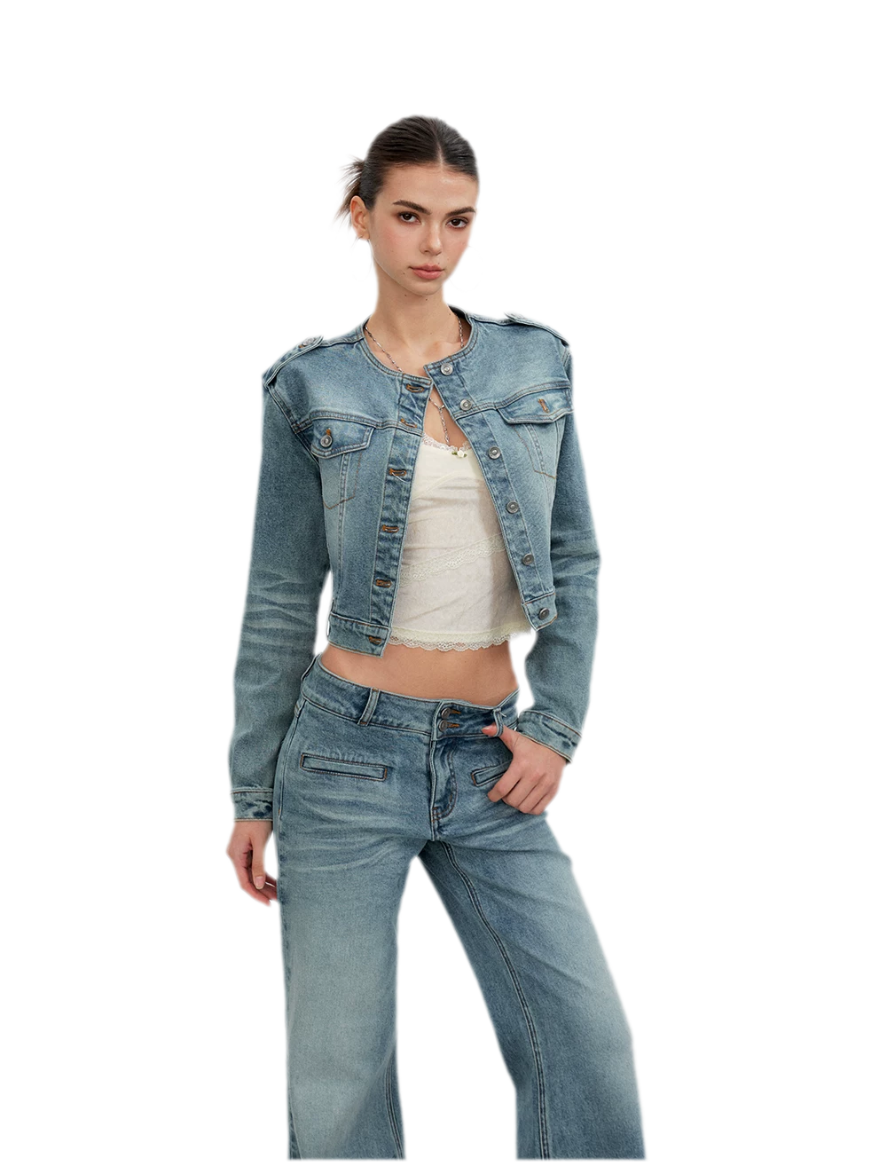 Washed Cat-Whisker Flare Jeans