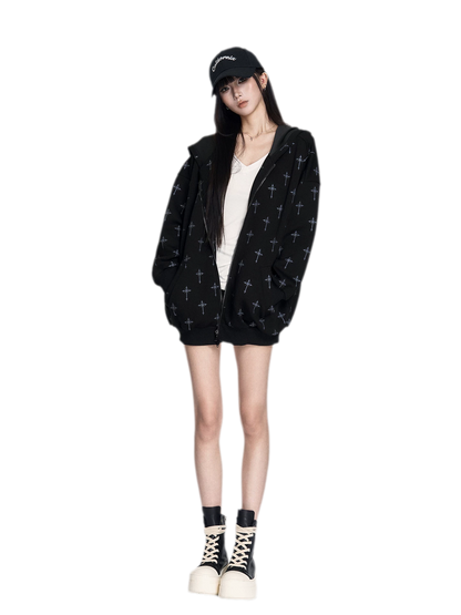 Printed Hooded Trackwear Set