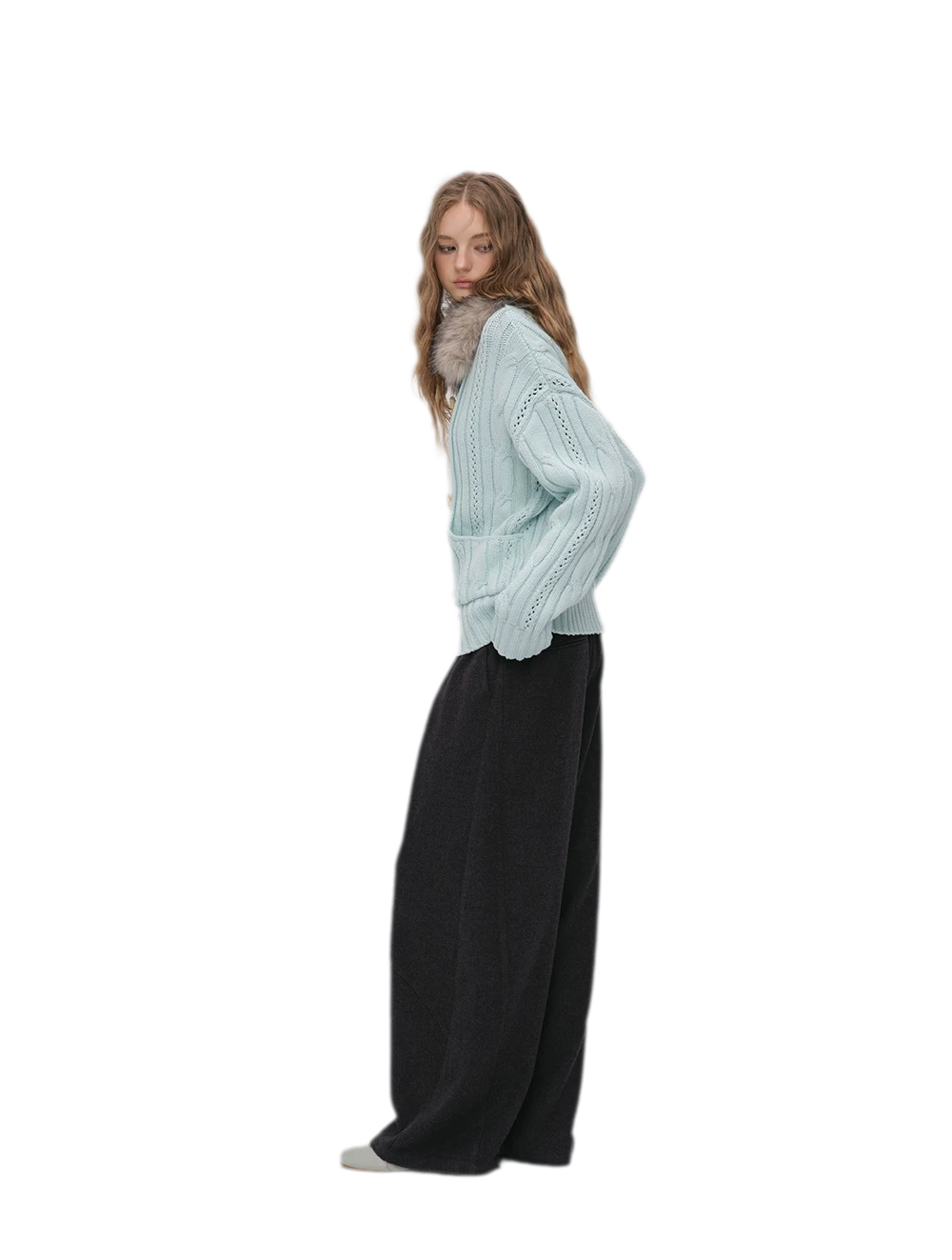Cable Knit Cropped Cardigan