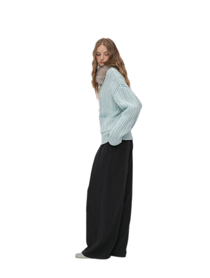 Cable Knit Cropped Cardigan