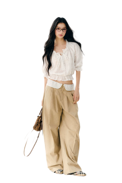 Sheer Ruffled Chiffon Blouse