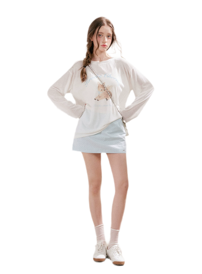 Polka Dot A-Line Mini Skirt