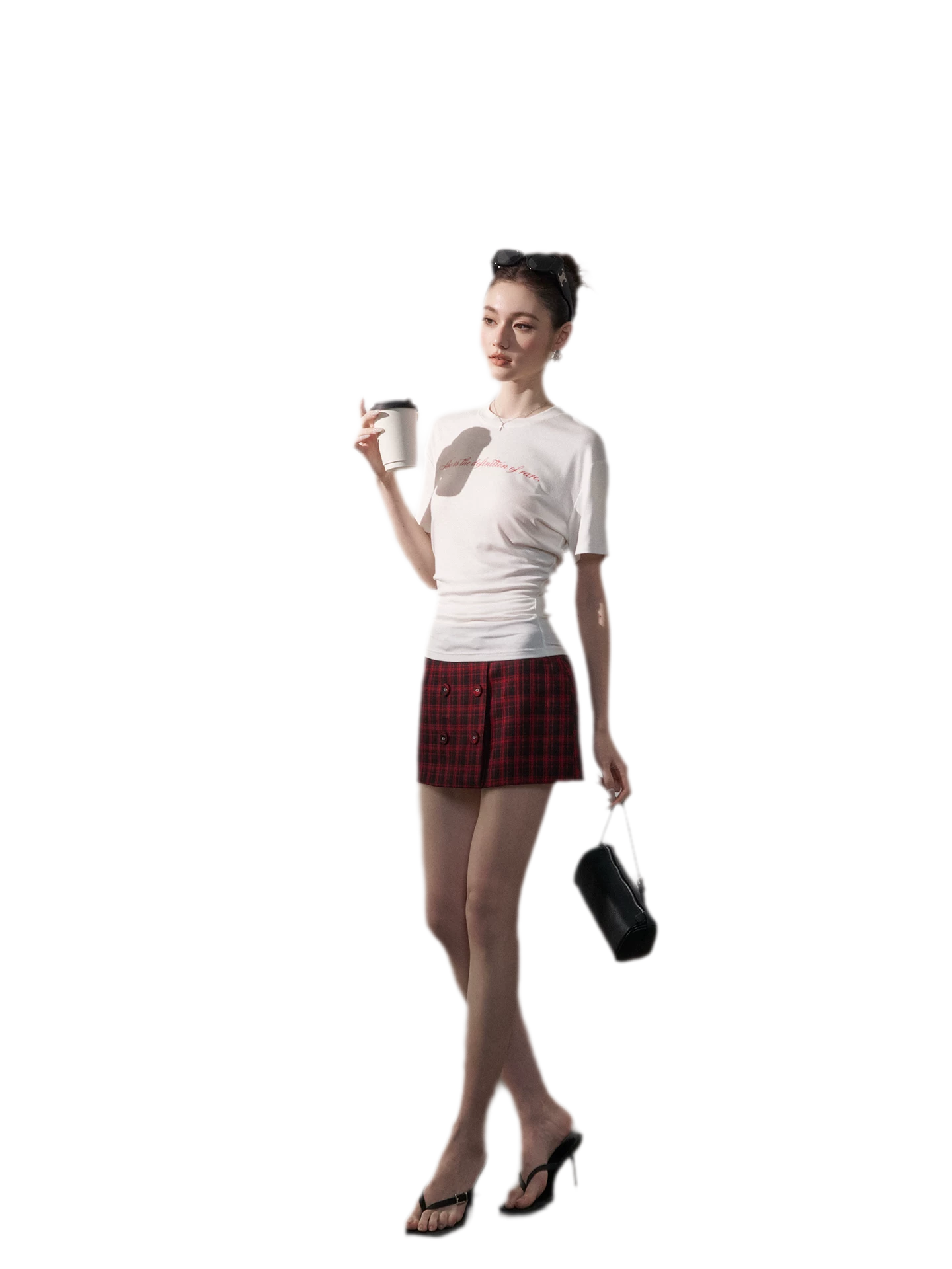 Low-Waist Plaid Mini Skirt