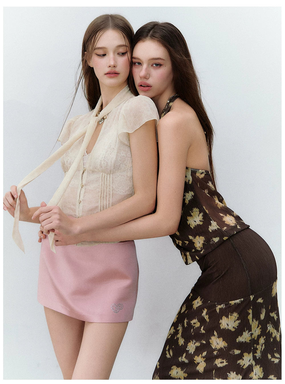 Romantic Tie-Dye Chiffon Short Sleeve Cardigan &amp; Skirt