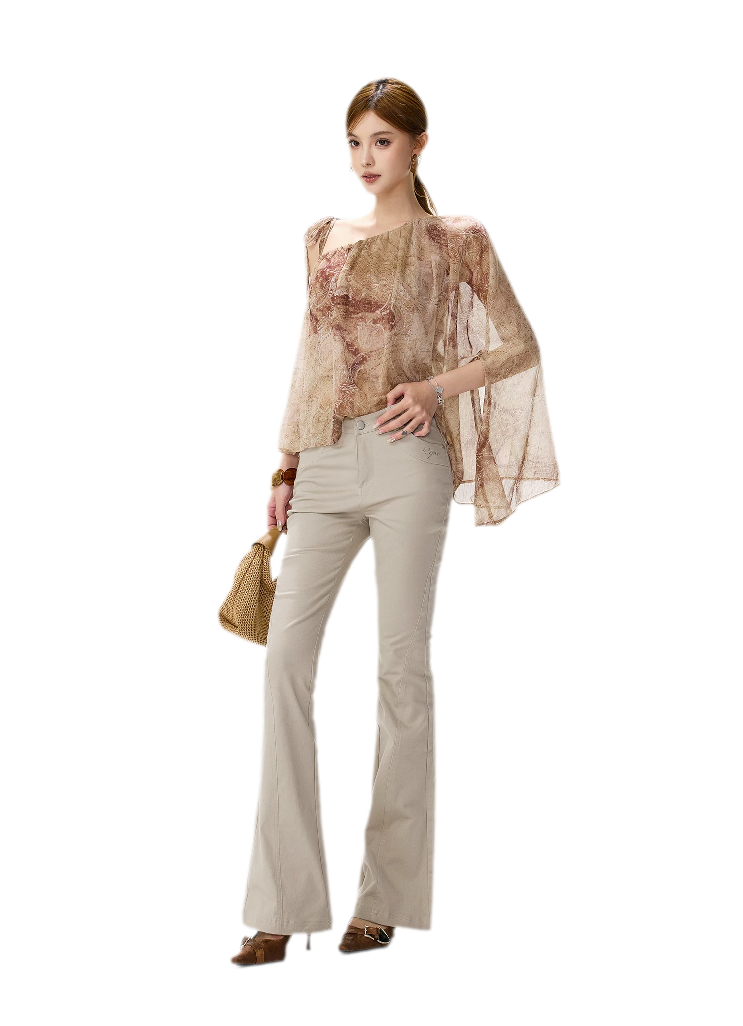 Paisley Asymmetric Knit Top