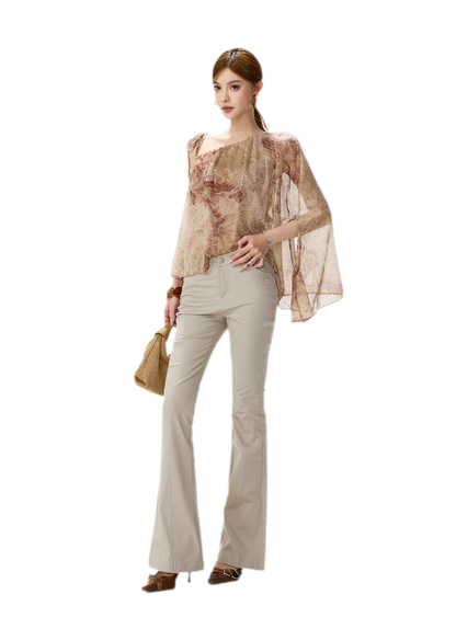 Paisley Asymmetric Knit Top