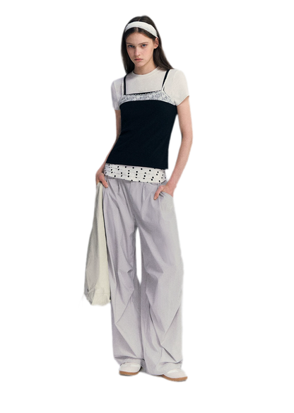 Lace Trim Layered Tee