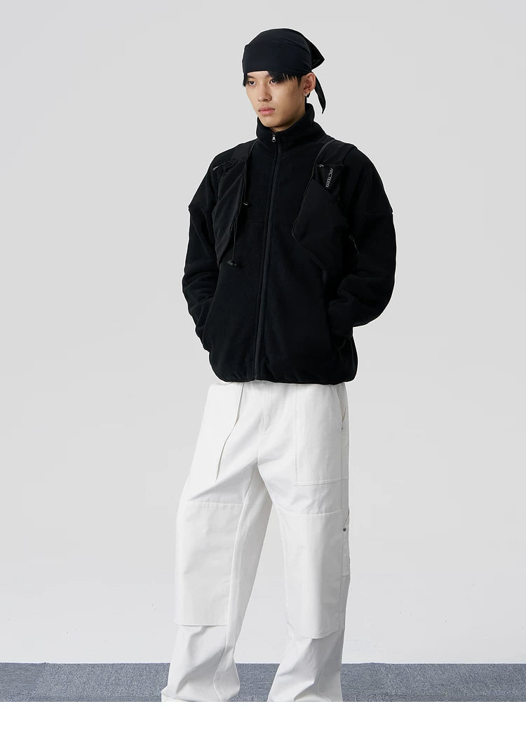 Curved Fleece Panel Jacket