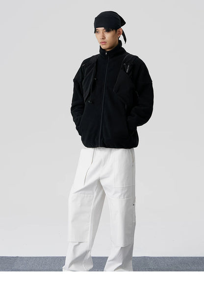 Curved Fleece Panel Jacket