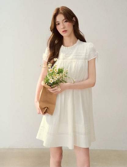 Embroidered Ruffle Dress