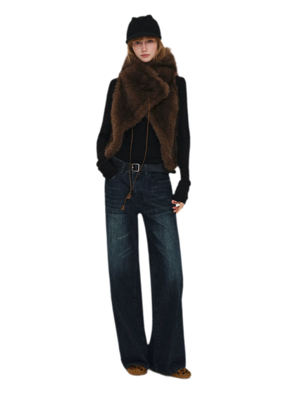Plush Faux Fur Cropped Vest