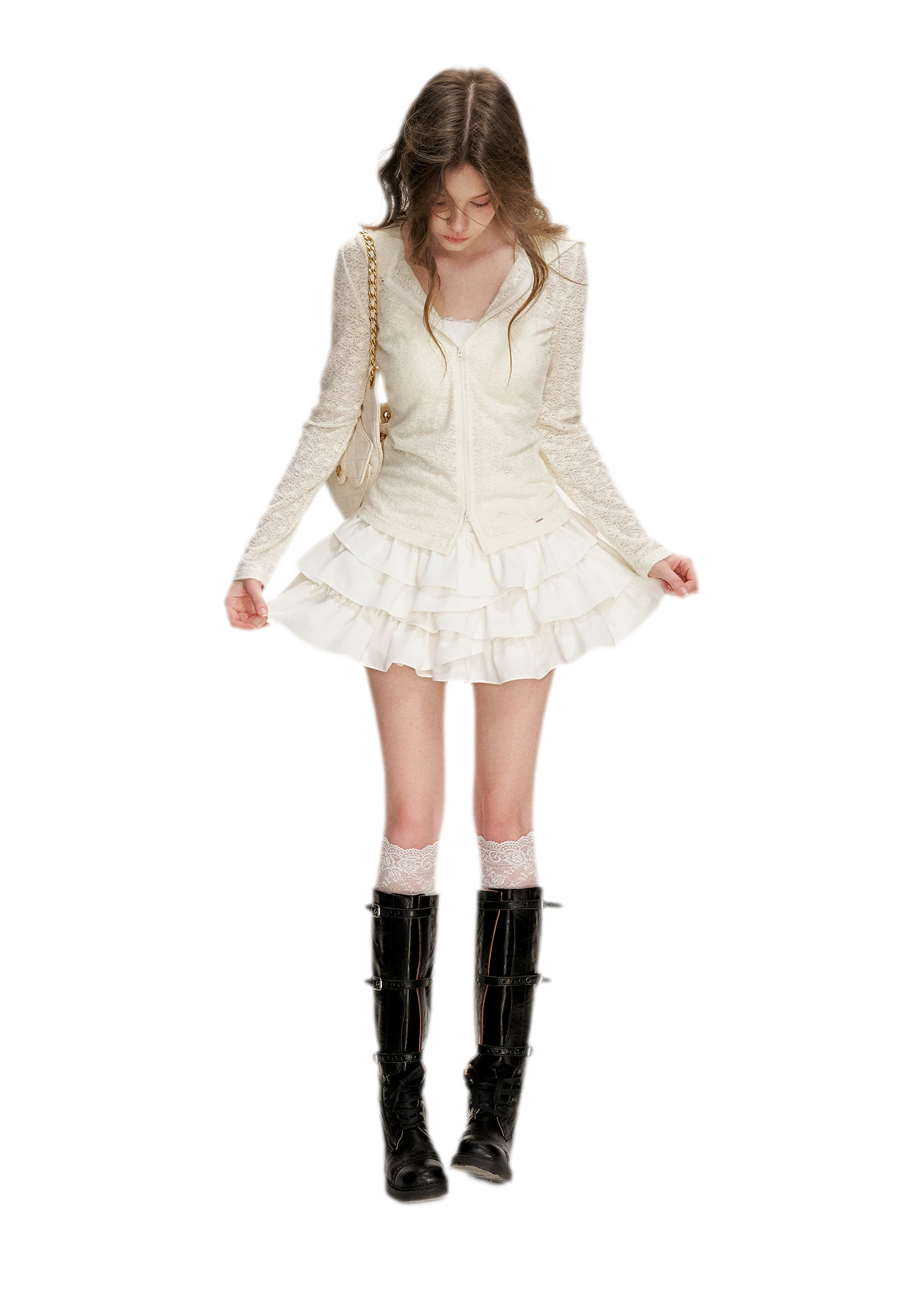 Textured Hooded Knit Cardigan