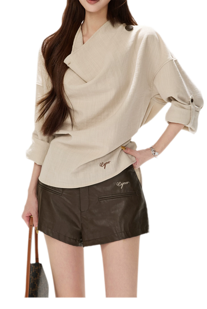 Matte PU High-Waisted Shorts