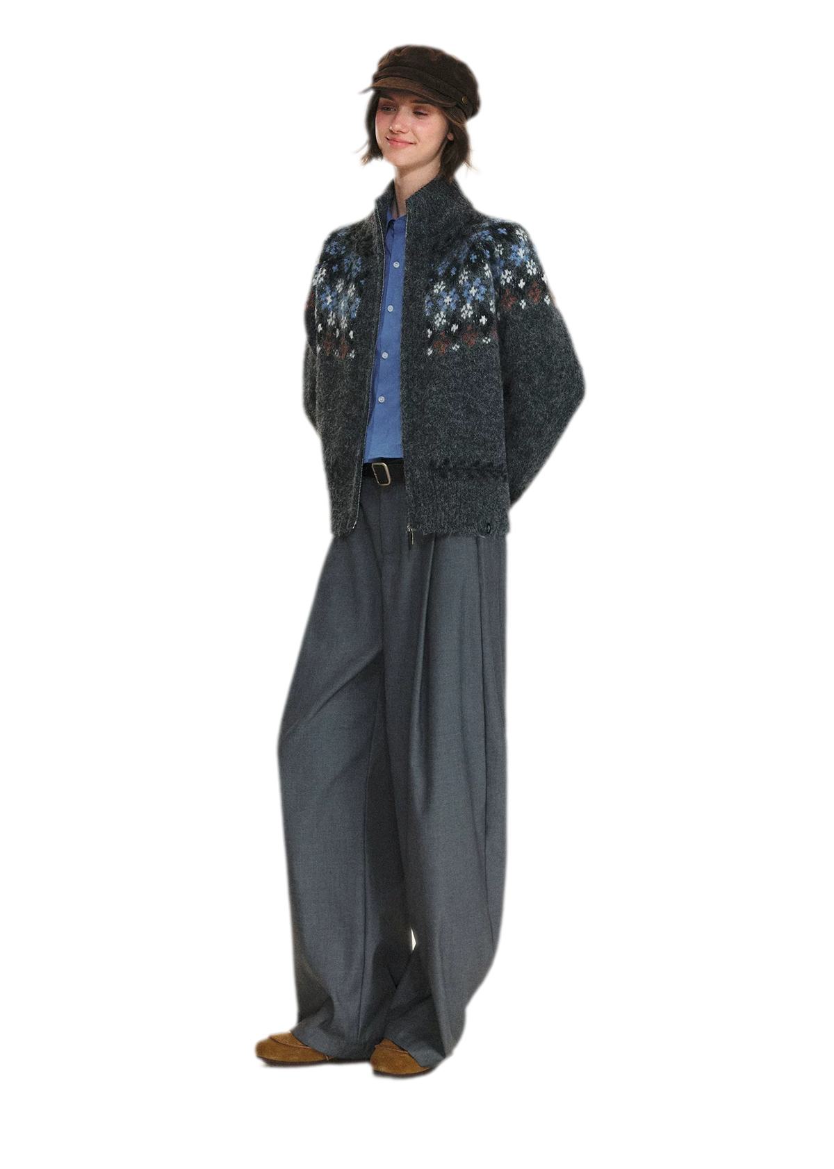 Cardigan en maille jacquard Fair Isle