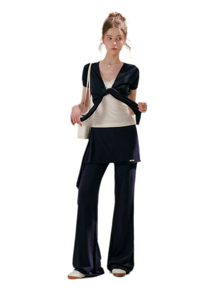 Wrap Tie Flared Pants