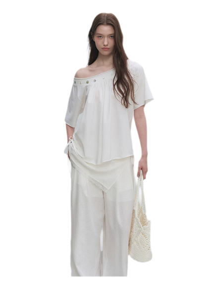 Modal Asymmetric Draped Top