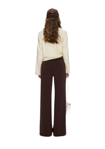 Soft Cotton Wide-Leg Trousers