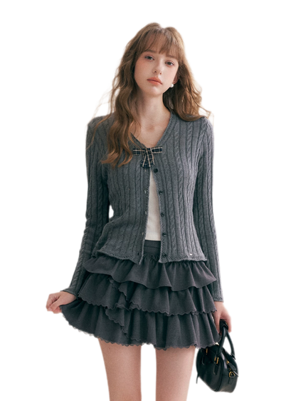 Layered Ruffle A-Line Skirt