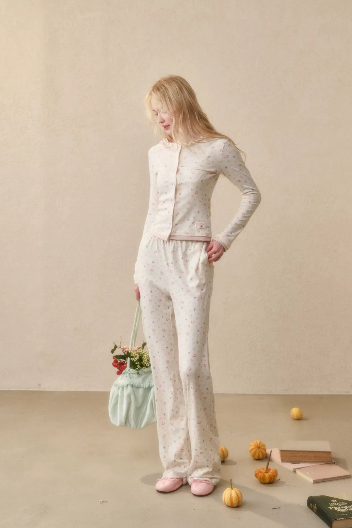Fruit Print Layered Knit Set