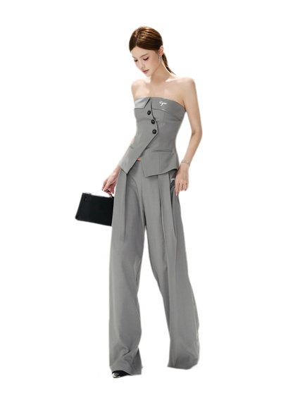 Structured Wide-Leg Suit Set