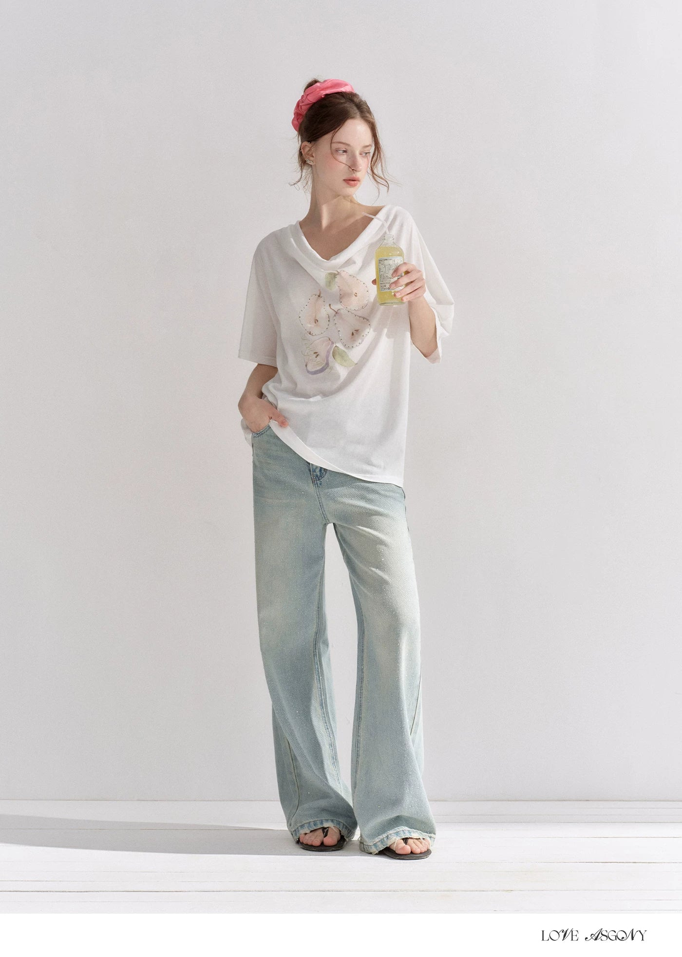 Starry Crystal Wide-Leg High-Waist Jeans