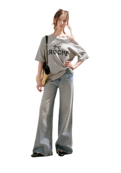 Off-Shoulder Logo T-Shirt