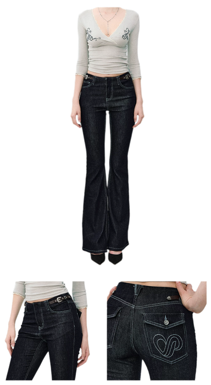 Denim Micro Flare Jeans