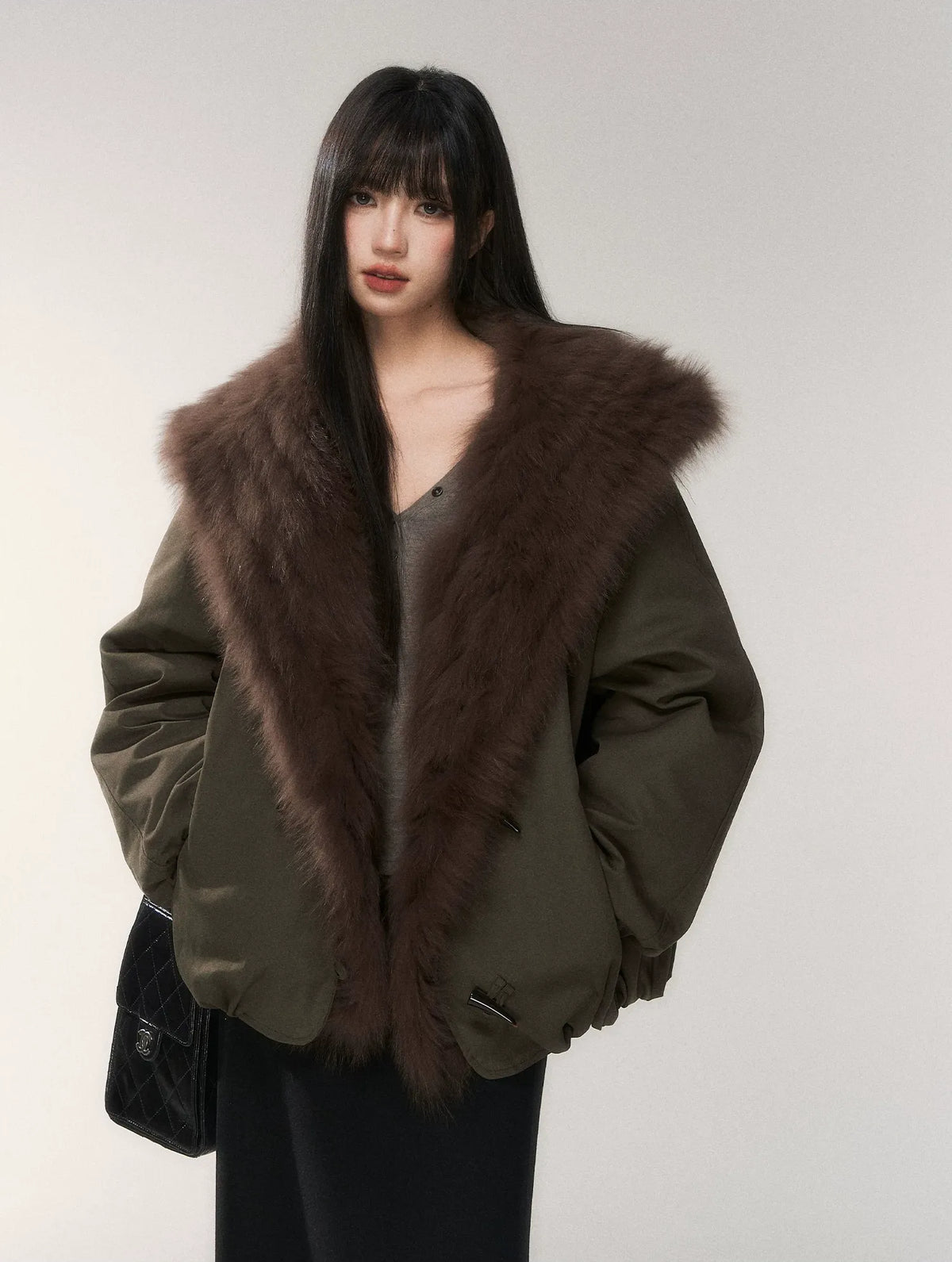 Goose Down Fox Fur Jacket