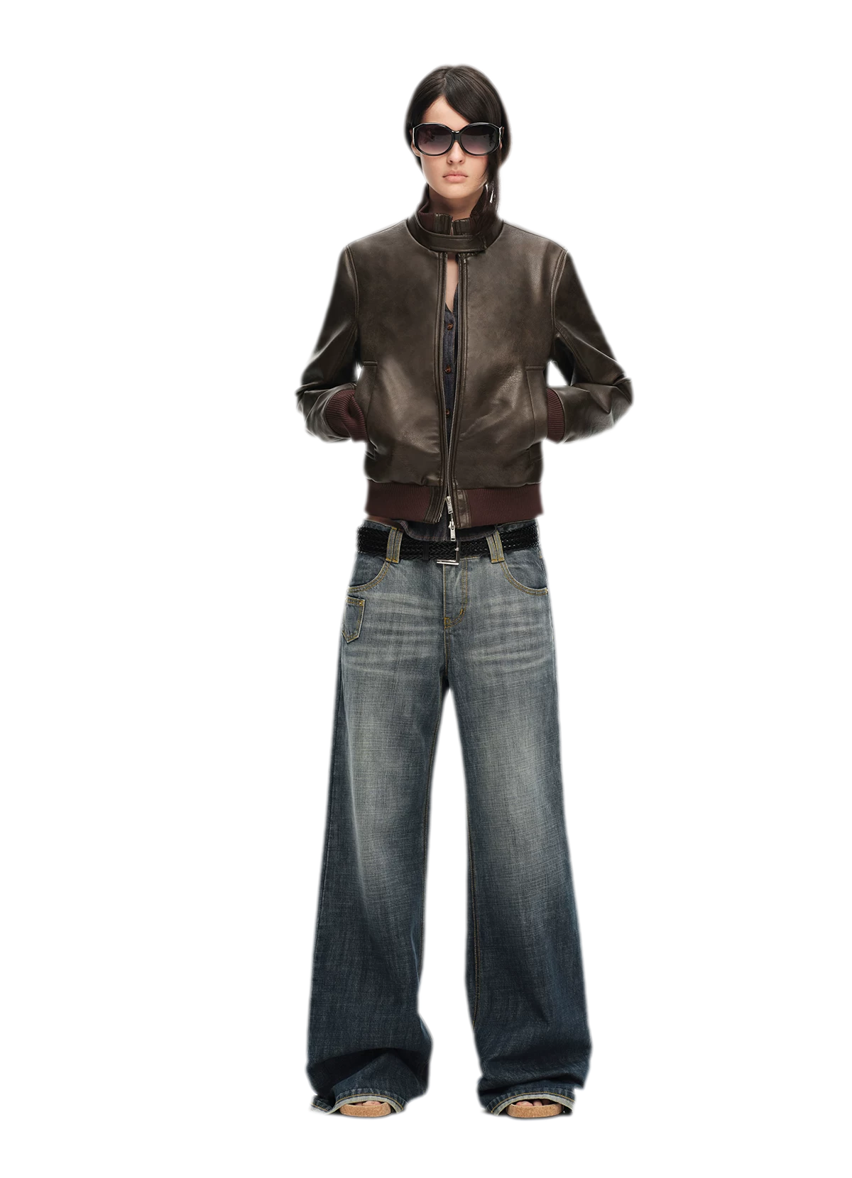 Matte Cropped Biker Jacket