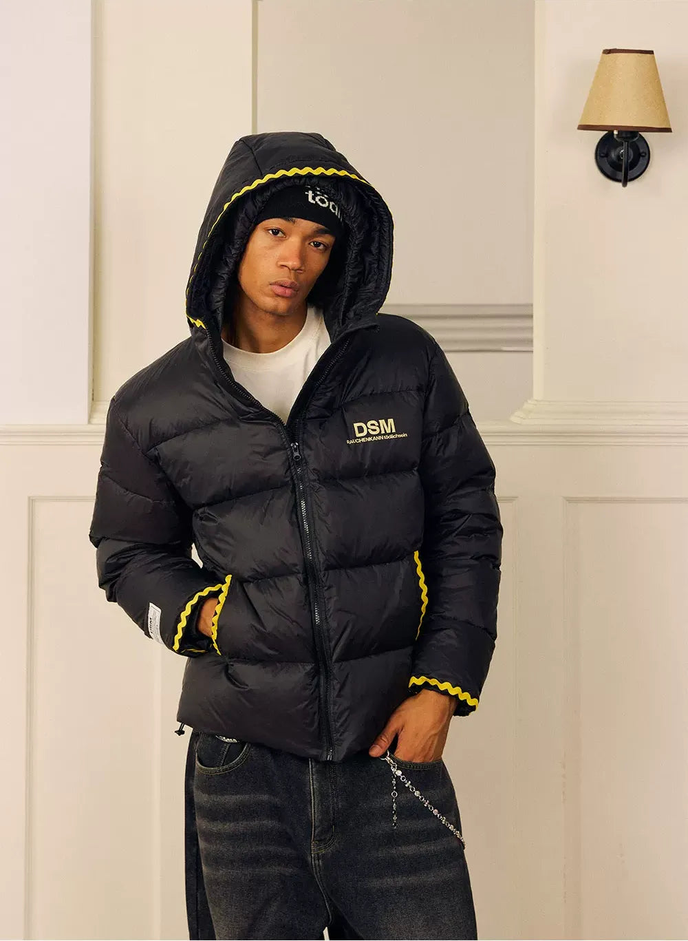 Glossy Nylon Hooded Puffer