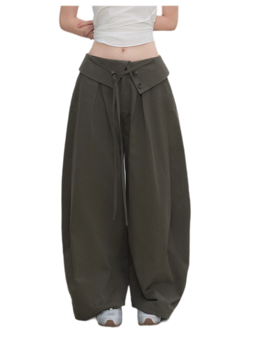 Lyocell Pleated Wide-Leg Trousers