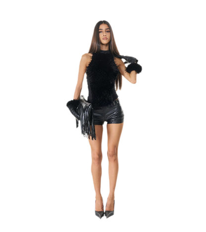 Gilet dos nu en fourrure dégradée
