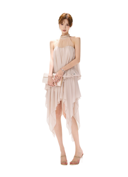 CYNR Pearl Halter Midi Dress – view 11