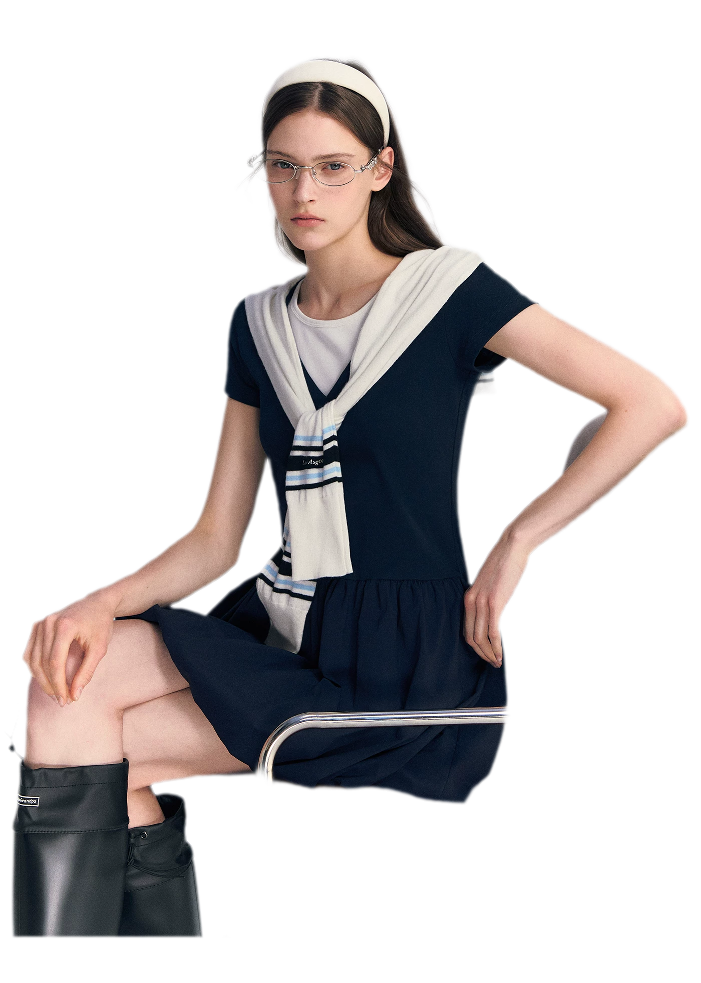 Contrast Trim Bubble Dress