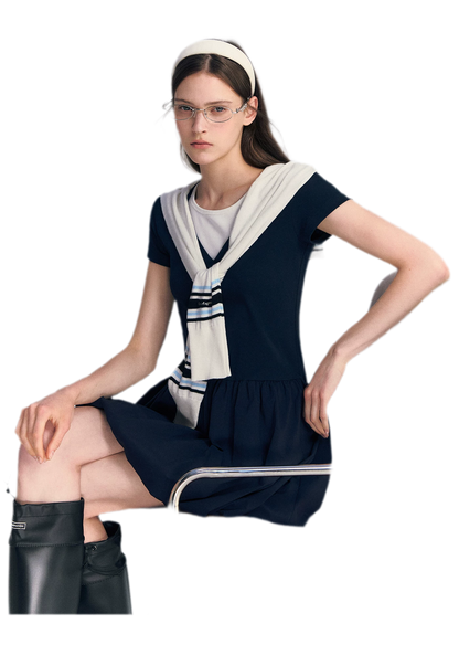 Contrast Trim Bubble Dress