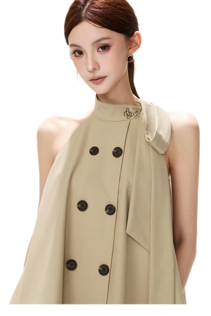 Twill Asymmetric Halter Top