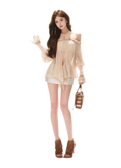 Embellished Satin Mini Skort