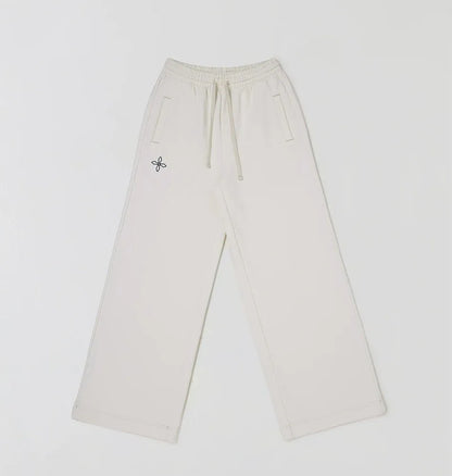 Cross Statue Wide-Leg Cotton Sweatpants