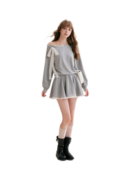 Lace Trim Off-Shoulder Dress