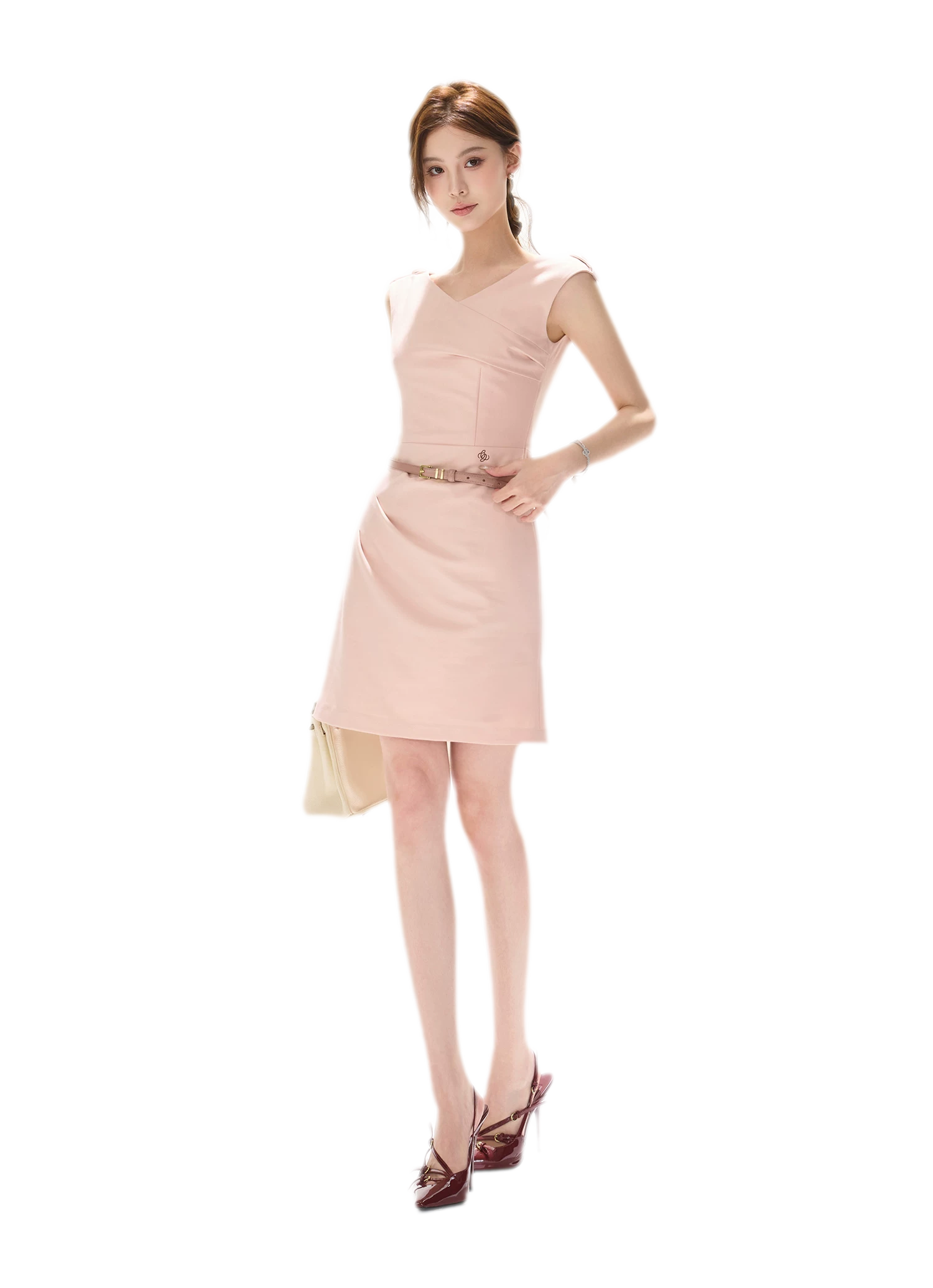 V-Neck Fishtail Mini Dress