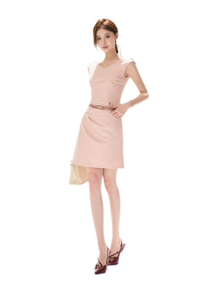 V-Neck Fishtail Mini Dress