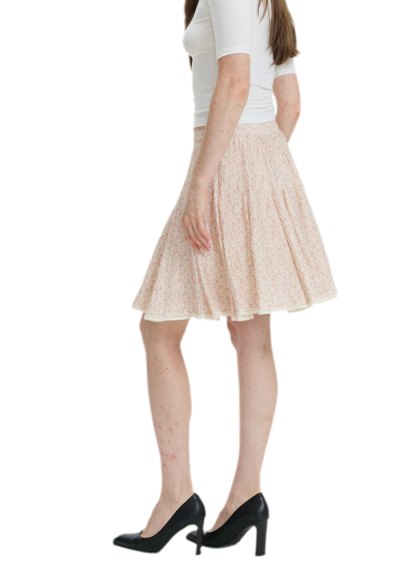 Floral Lace Midi Skirt