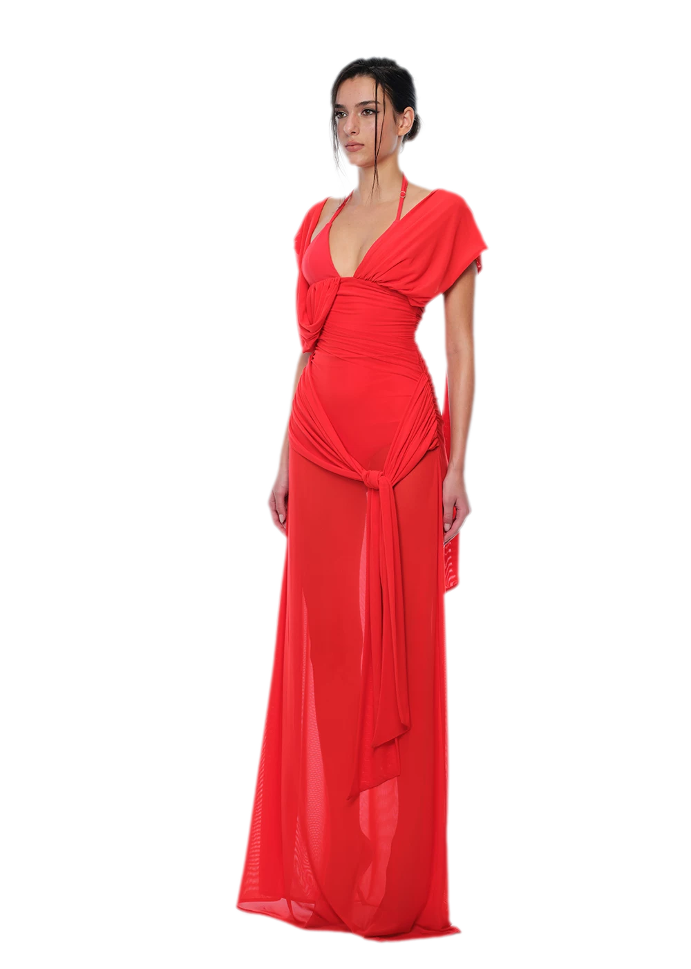 Robe en tulle transparent dos nu