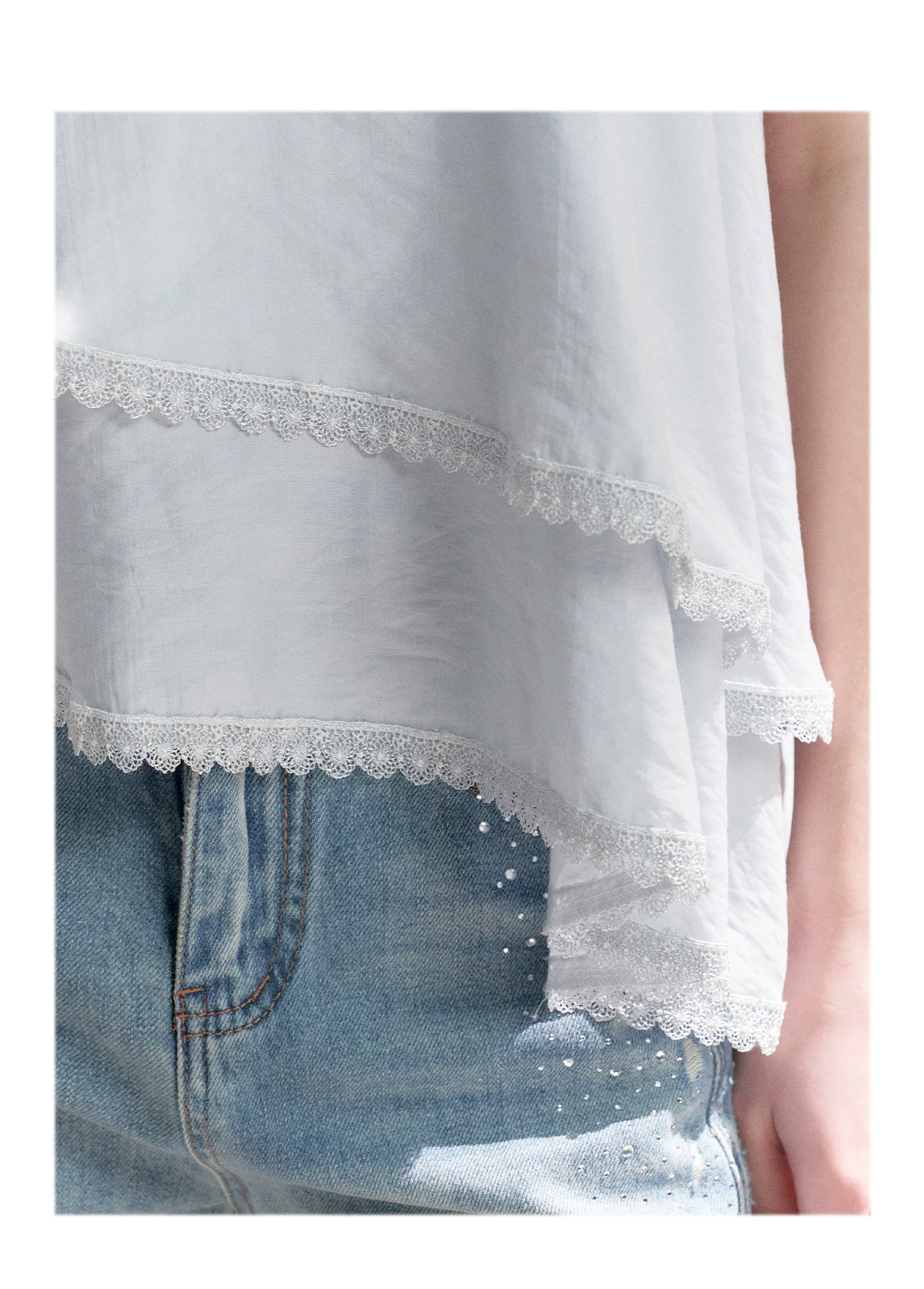 Asymmetrical Lace V-Neck Camisole