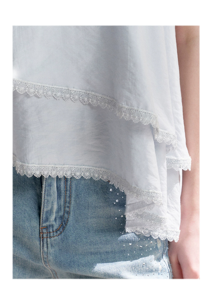 Asymmetrical Lace V-Neck Camisole