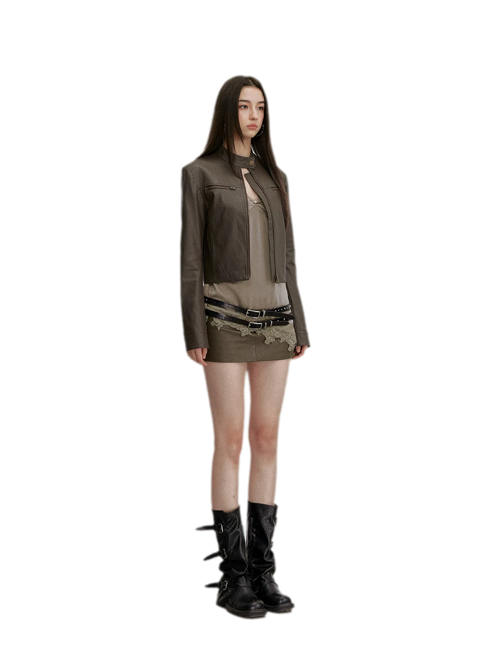 Mocha Brown A-Line Mini Skirt
