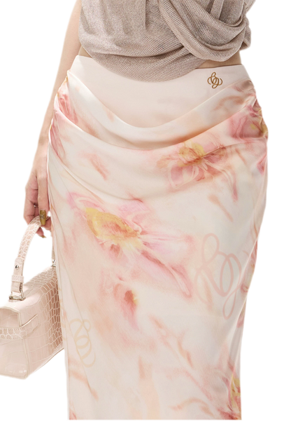 Floral Satin Mermaid Skirt