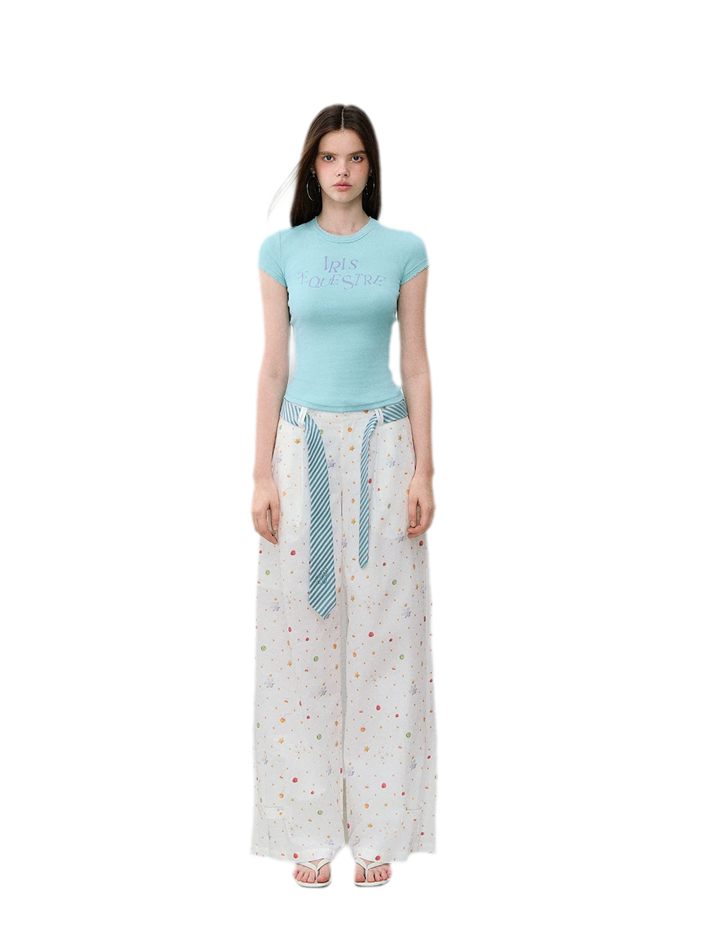 Printed Wide-Leg Pants