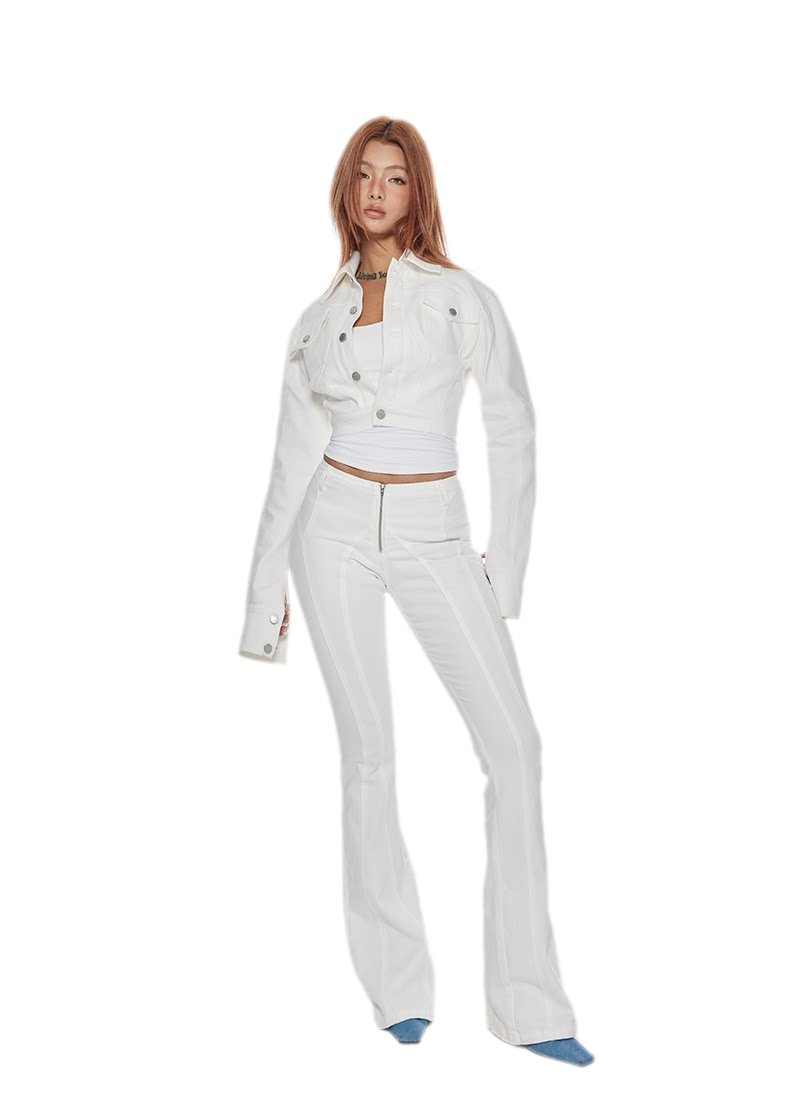 Panelled Cropped Denim Jacket